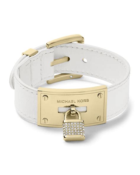 michael kors leather bracelet white